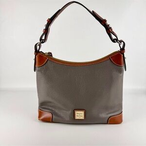 Dooney & Bourke Elephant Grey Pebble Grain Leather Hobo Bag